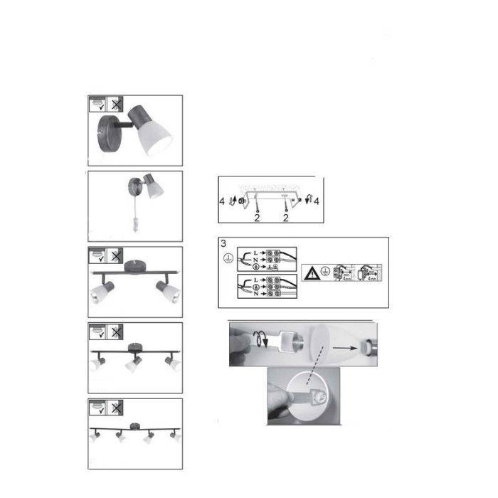 Metal ceiling spotlight chrome, Alaya