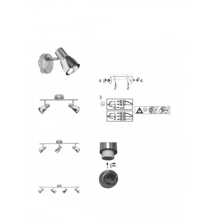 Metal wall light chrome, Rieko