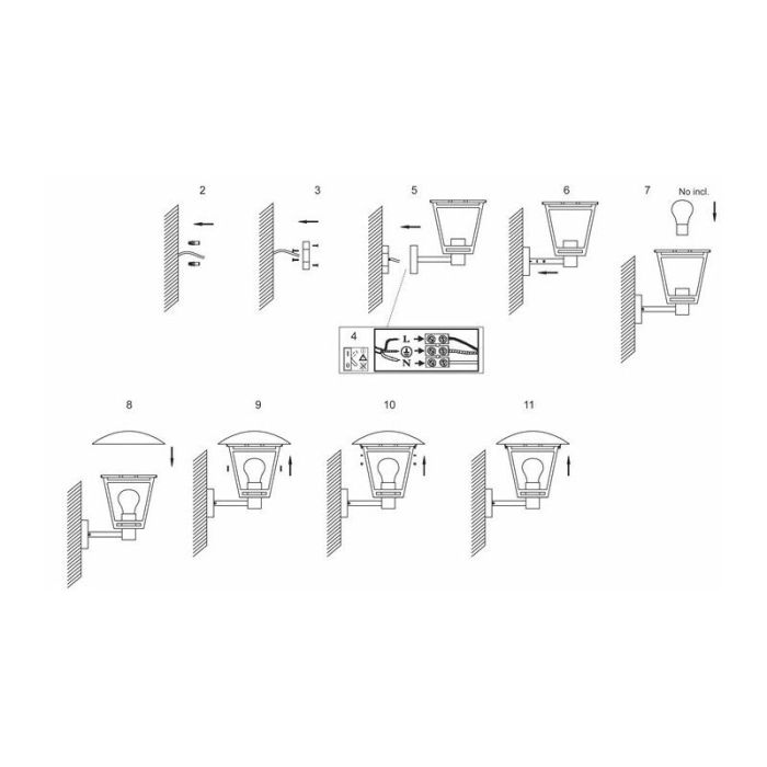 Modern outdoor light black, Jedidjah, IP44