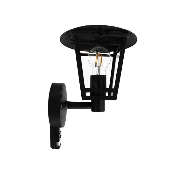 Modern outdoor wall light with motion sensor black, Jedidjah, IP44