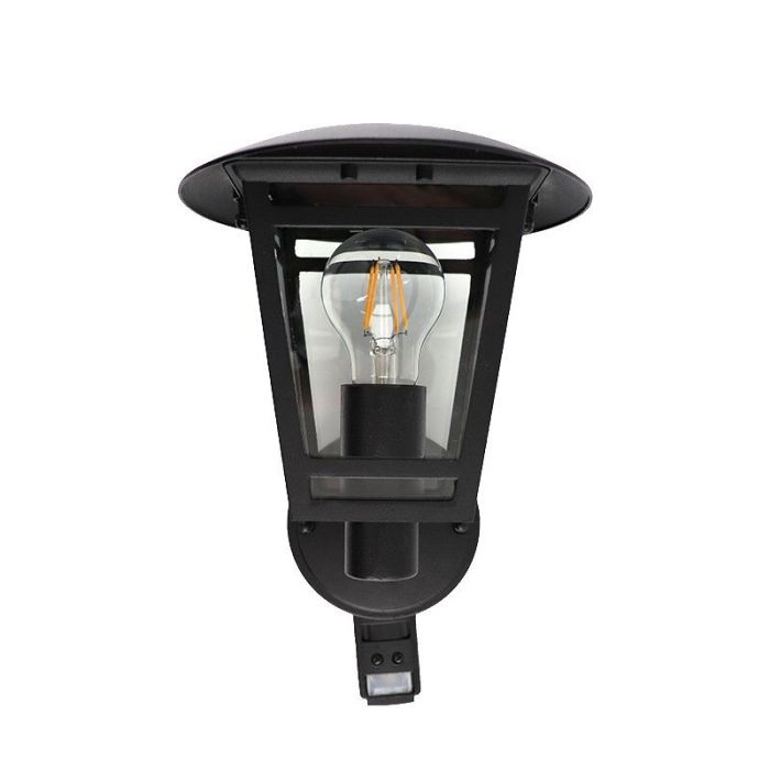 Modern outdoor wall light with motion sensor black, Jedidjah, IP44