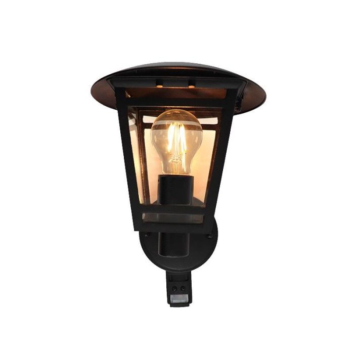 Modern outdoor wall light with motion sensor black, Jedidjah, IP44