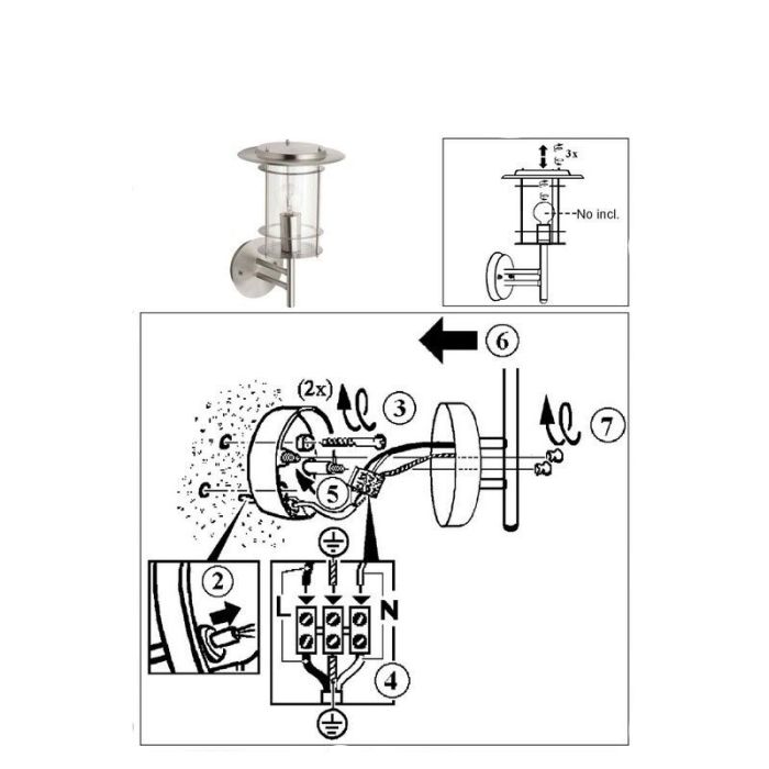 Metal outdoor light chrome, Shamayra, IP44