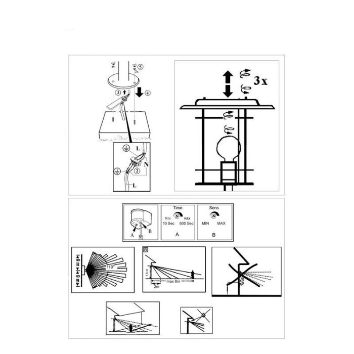 Metal outdoor floor lamp with motion sensor chrome, Shamayra, IP44