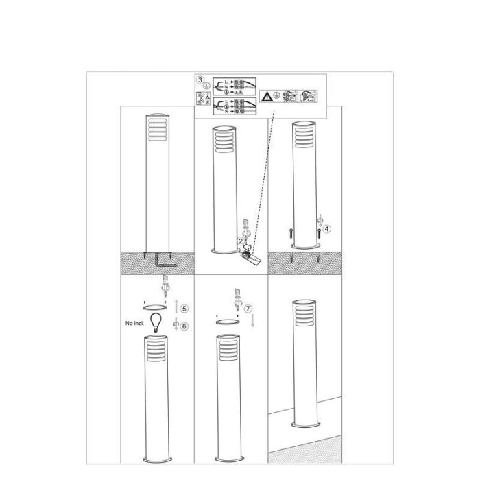 Metal outdoor light chrome, Alea, IP44