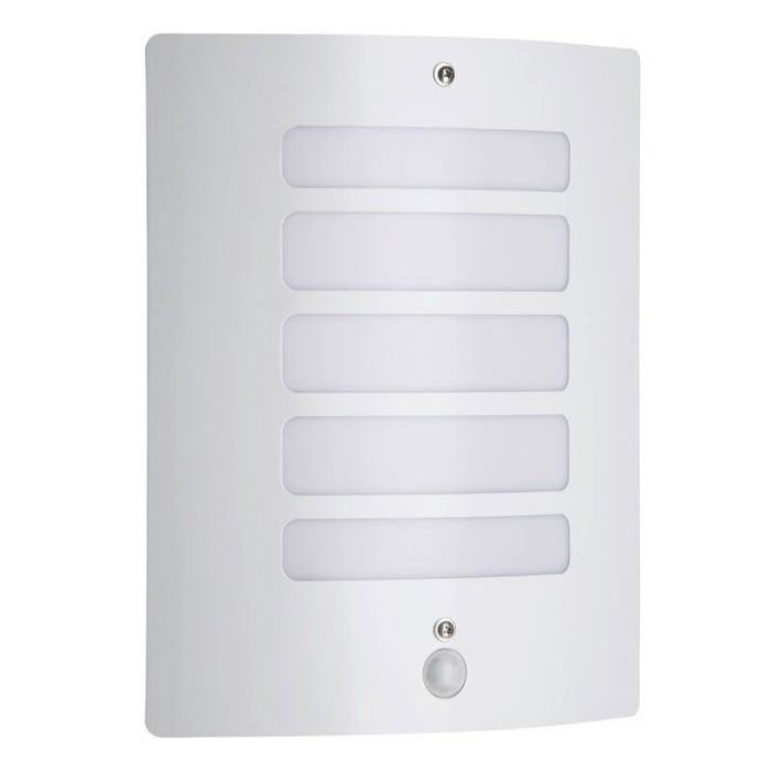Metal outdoor wall light with motion sensor white, Alea, IP44