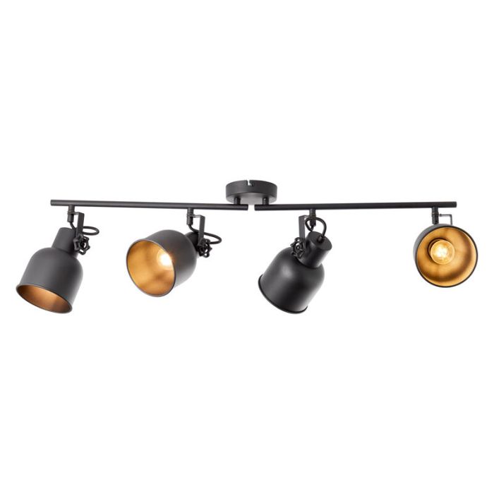Industrial ceiling spotlight black, Shiva