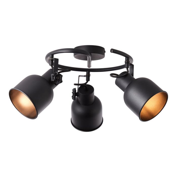 Industrial ceiling spotlight black, Shiva