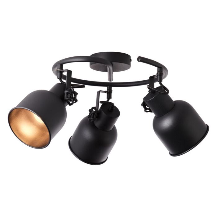 Industrial ceiling spotlight black, Shiva