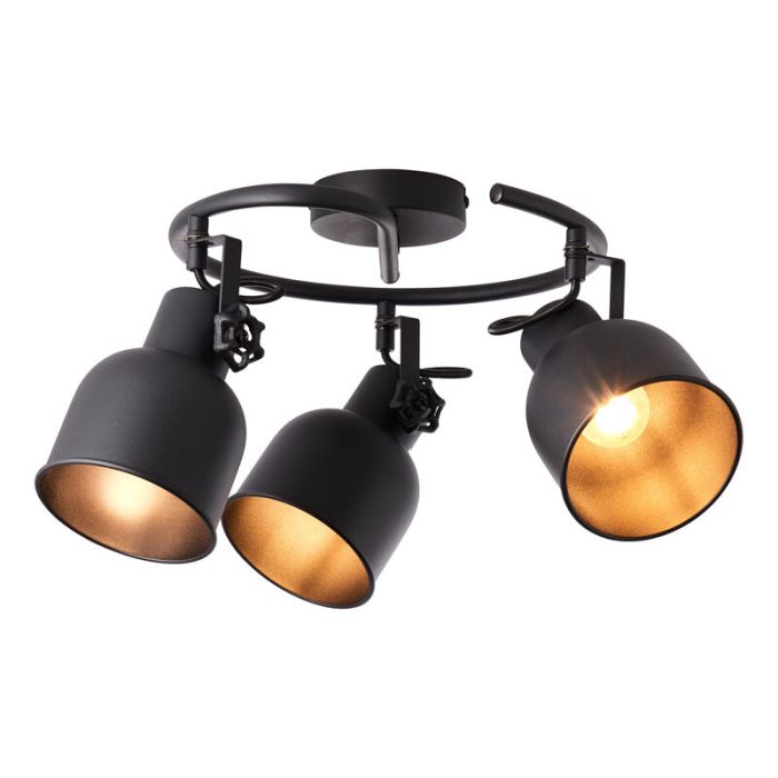 Industrial ceiling spotlight black, Shiva
