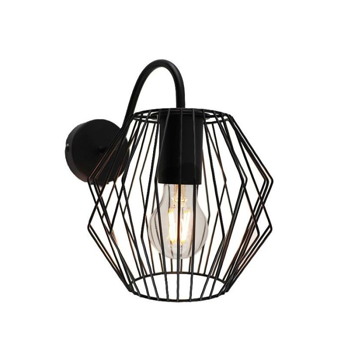 Industrial wall spotlight black, Alvina