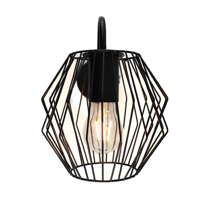 Industrial wall spotlight black, Alvina