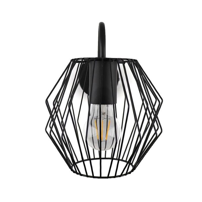 Industrial wall spotlight black, Alvina