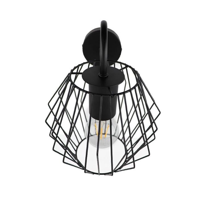 Industrial wall spotlight black, Alvina