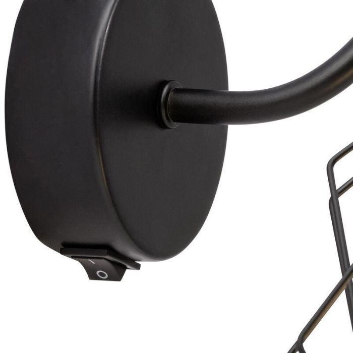 Industrial wall spotlight black, Alvina