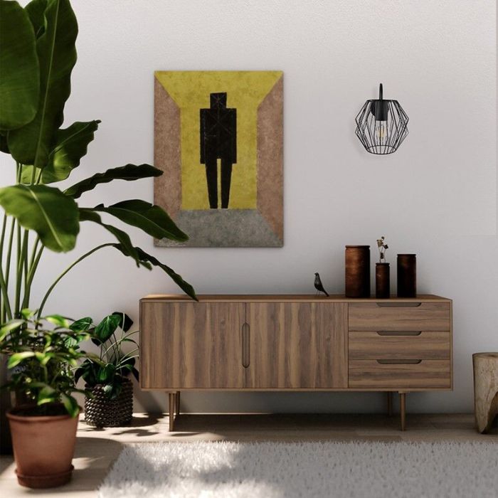 Industrial wall spotlight black, Alvina