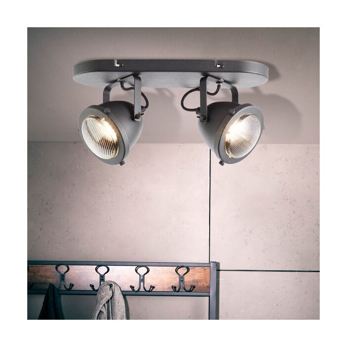 Industrial ceiling spotlight black, Liza