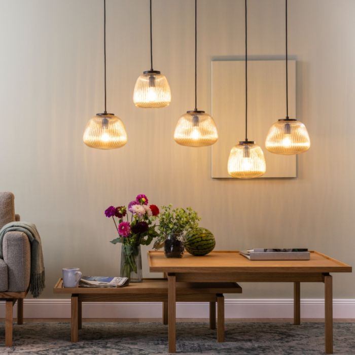 Retro pendant light amber, Neha