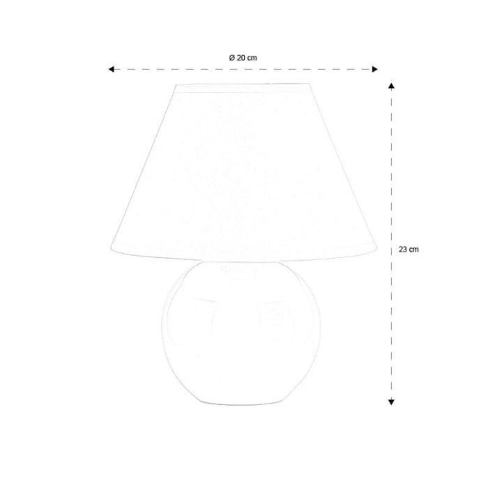 Ceramic table lamp white, Pilar, with switch