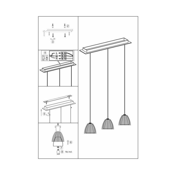 Modern pendant light bronze, Amela