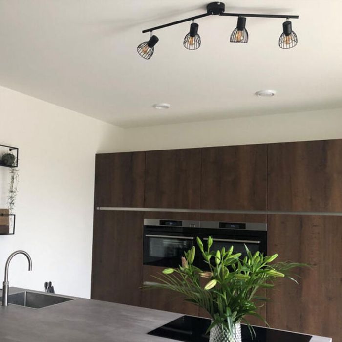 Industrial ceiling spotlight black, Adama