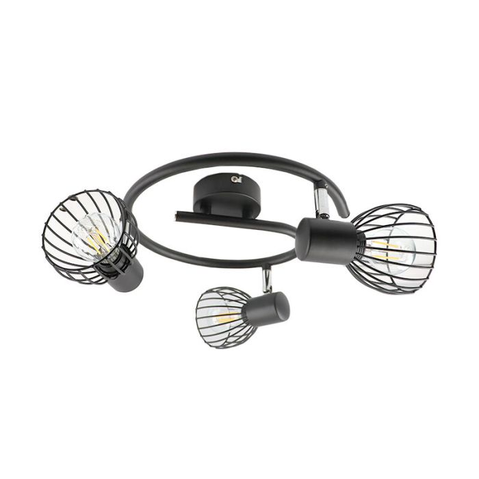 Industrial ceiling spotlight black, Adama