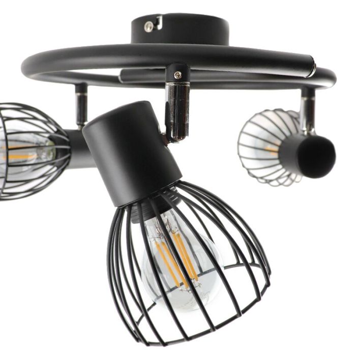 Industrial ceiling spotlight black, Adama