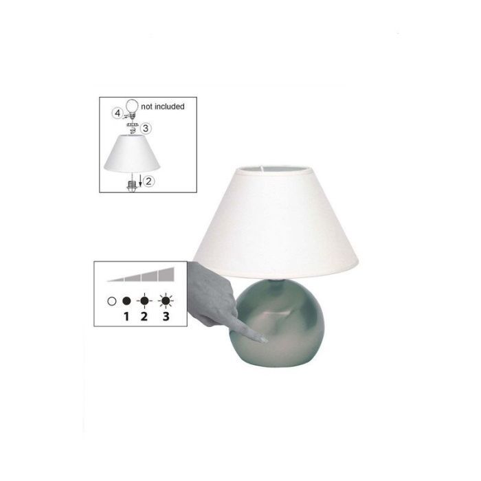 Metal table lamp chrome, Robijn, with touch dimmer