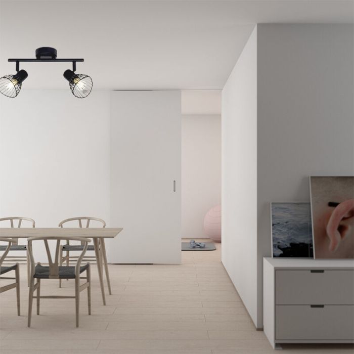Industrial ceiling spotlight black, Aina