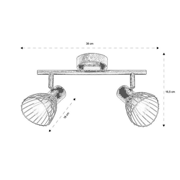 Industrial ceiling spotlight black, Aina