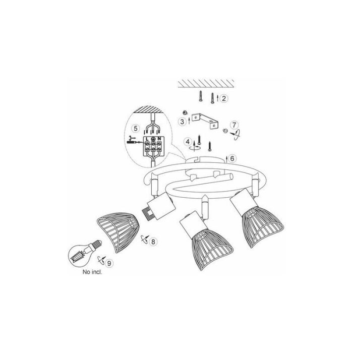 Modern ceiling light white, Aina