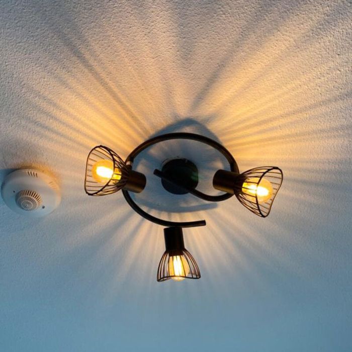 Industrial ceiling spotlight black, Aina
