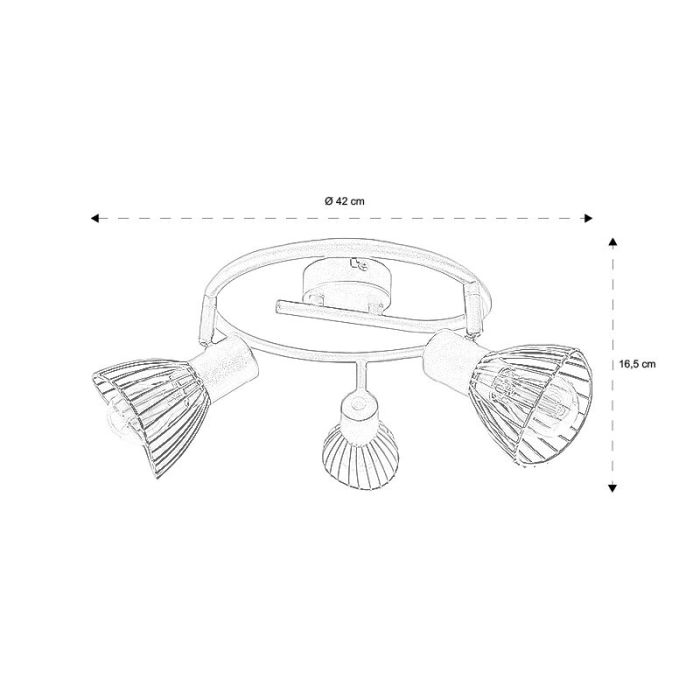 Industrial ceiling spotlight black, Aina