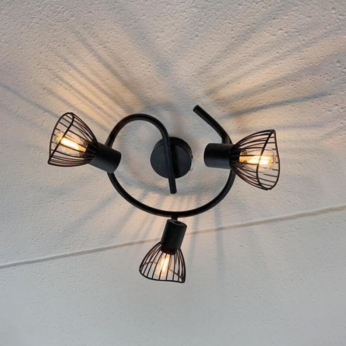 Industrial ceiling spotlight black, Aina