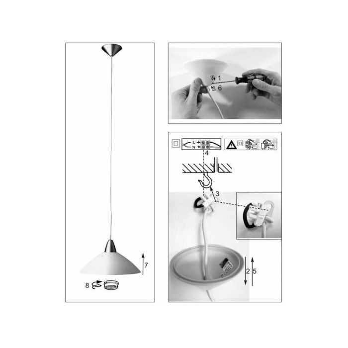 Plastic pendant light white, Feline