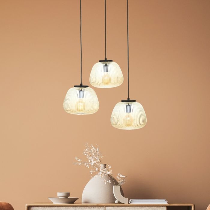 Retro pendant light amber, Neha