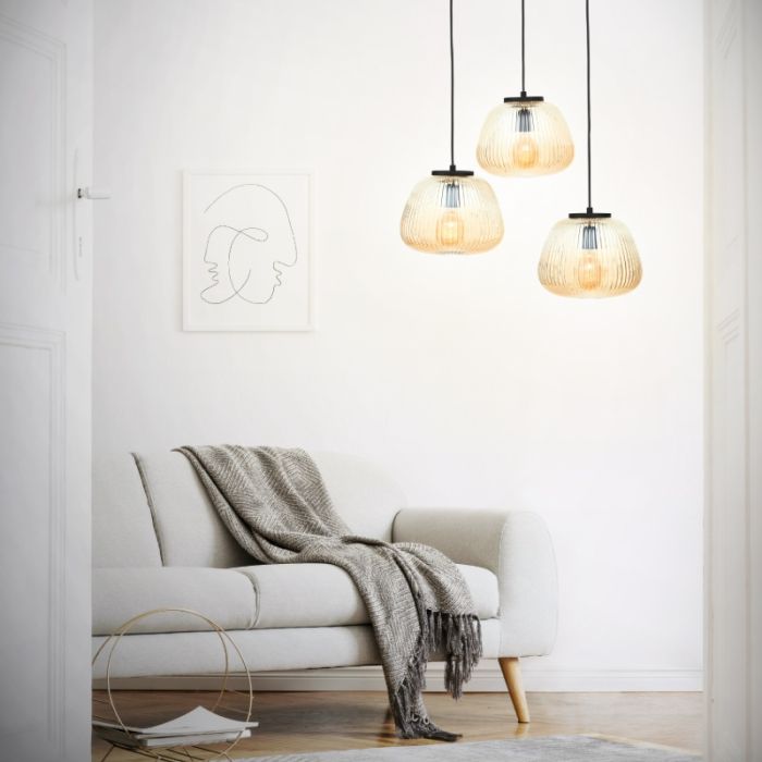 Retro pendant light amber, Neha