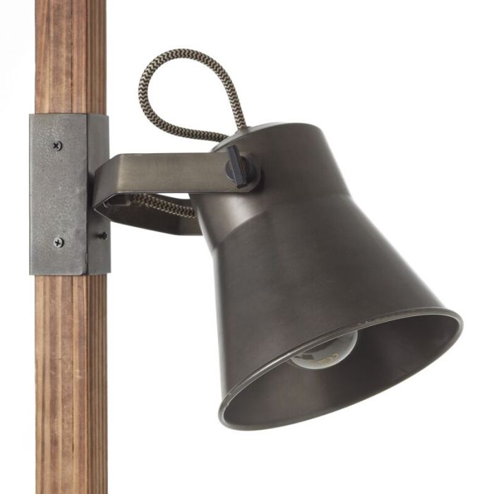 Wood reading floor lamp brown, Audrey, with switch