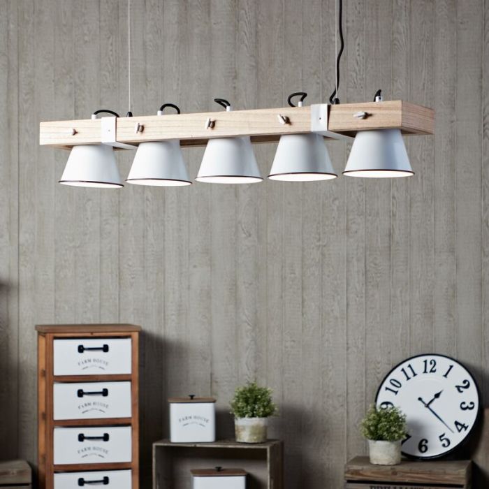 Wood pendant light brown, Audrey