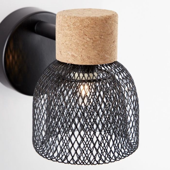Cork wall spotlight black, Kayo