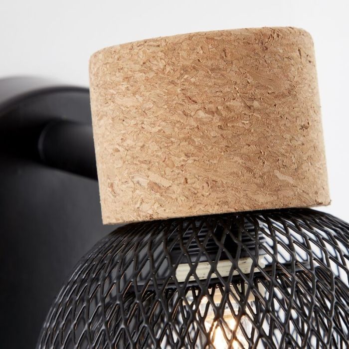 Cork wall spotlight black, Kayo