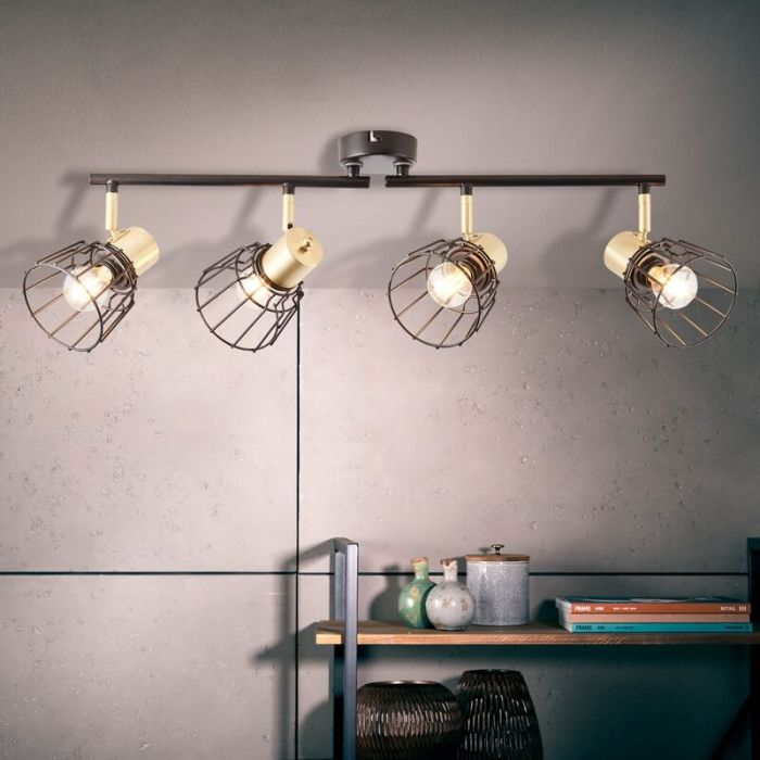 Retro ceiling spotlight brass, Luitzen