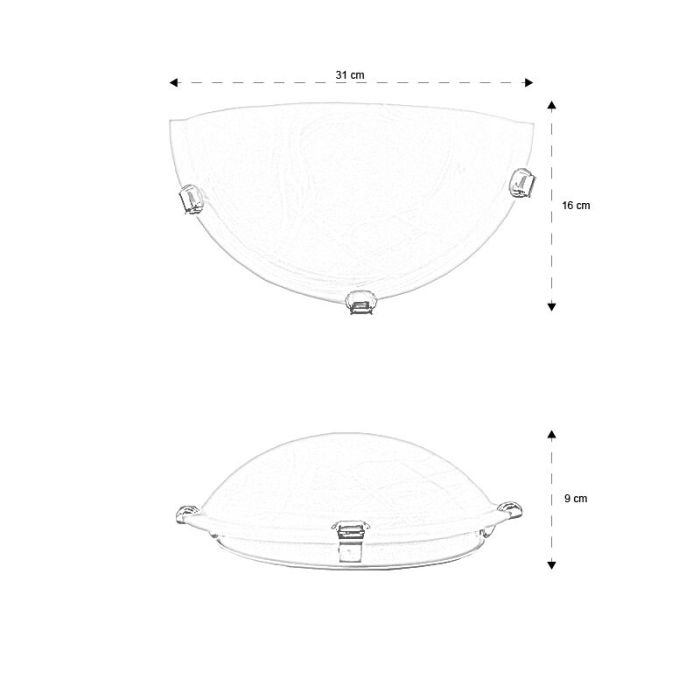 Glass wall light white, Aliyana