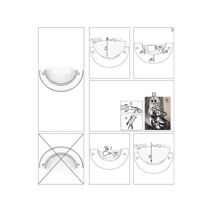 Glass wall light chrome, Angely
