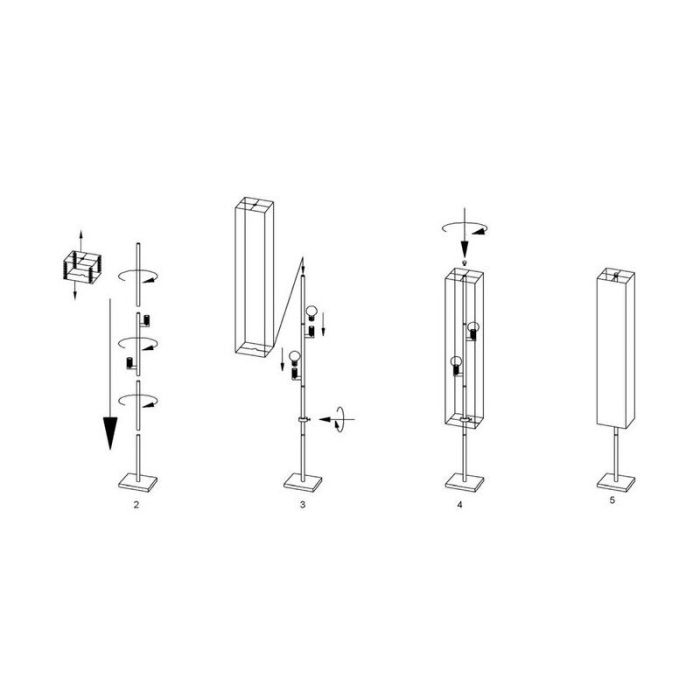 Paper floor lamp white, Octavio, with switch