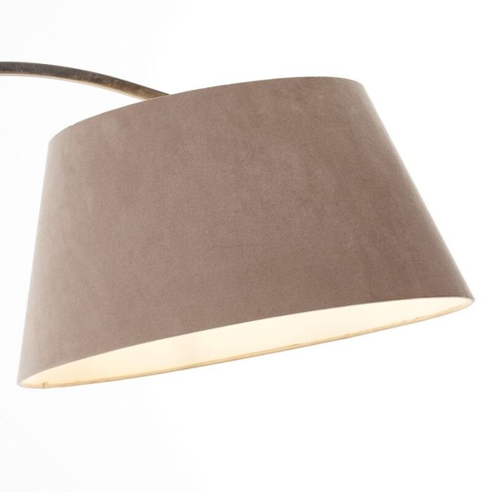 Concrete arc floor lamp brown, Haroun, with switch