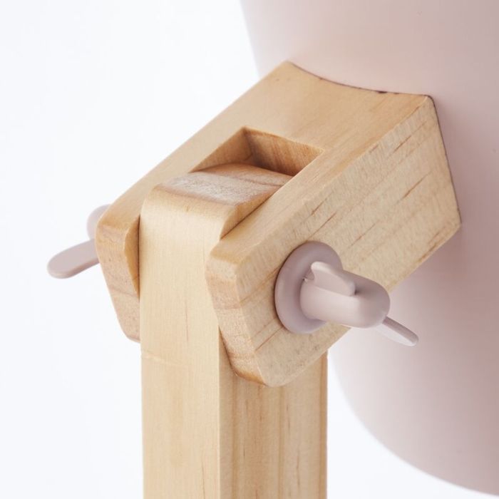 Wood table lamp pink, Dorina, with switch