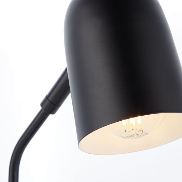 Modern table lamp black, Lukas, with switch