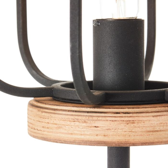 Wood floor lamp black, Taede, with switch