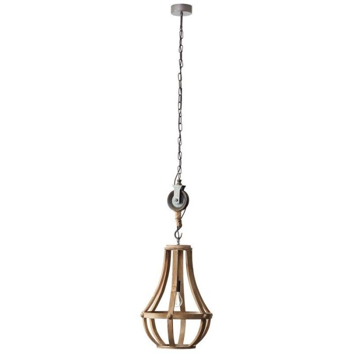 Wood pendant light brown, Afnane